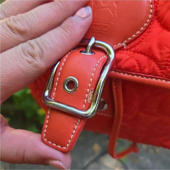 Coach Y2K Signature Quilted Drawstring Coral Mini Vintage Backpack. #5164 - Picture 13 of 13